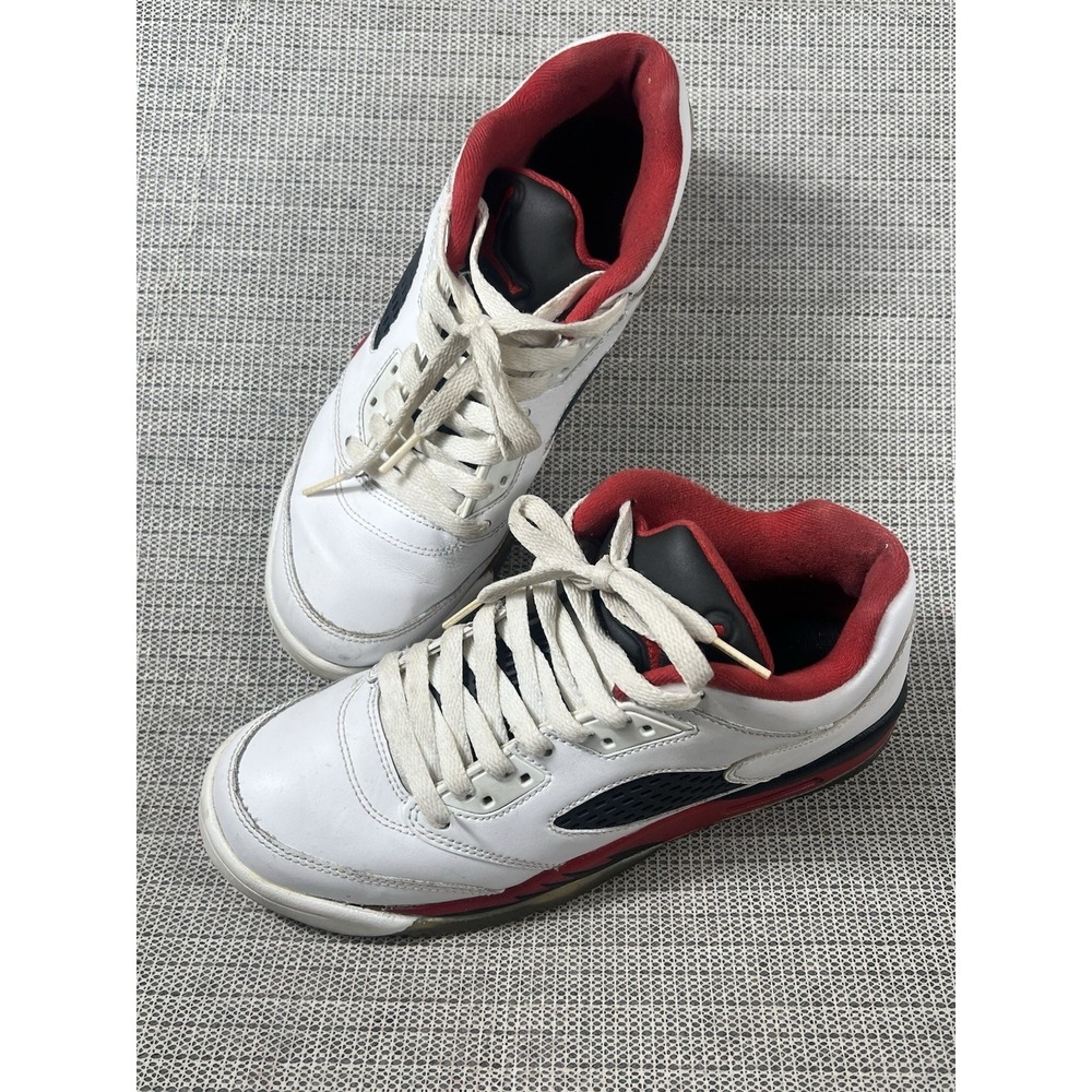 Air Jordan 5 Retro Low Fire Red/White/Black 314338-101 7Y Basketball Shoes
